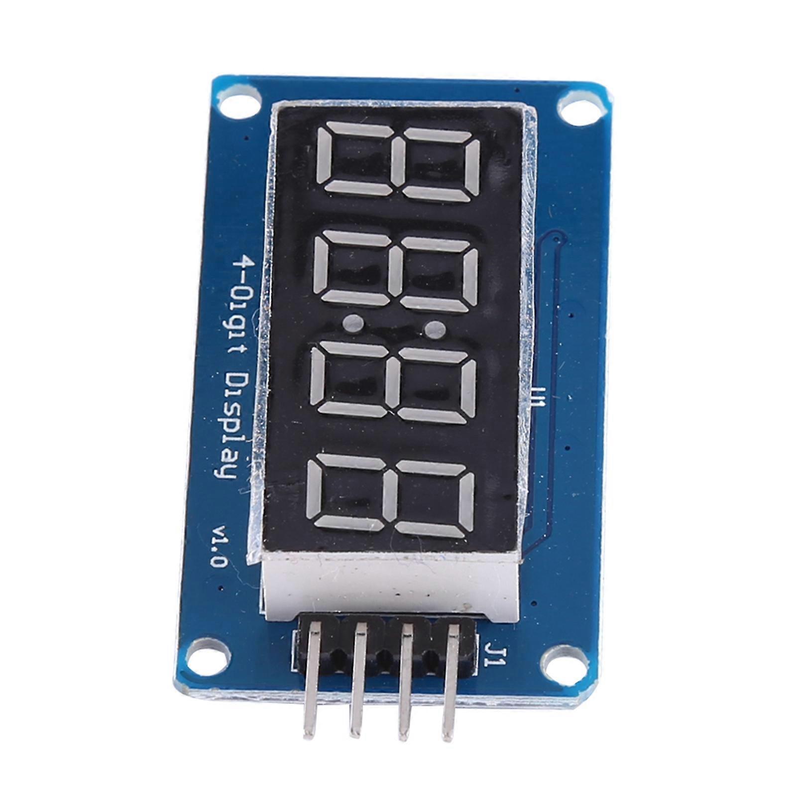 Red Light LED Digital Display 4-Digit 7-segments Module Adjustable Brightness