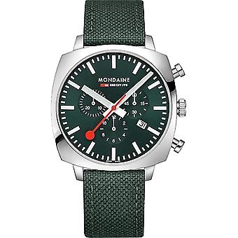 Grand coussin chrono carré Montre à quartz analogique pour hommes avec bracelet textile MSL.41460.LF.SET