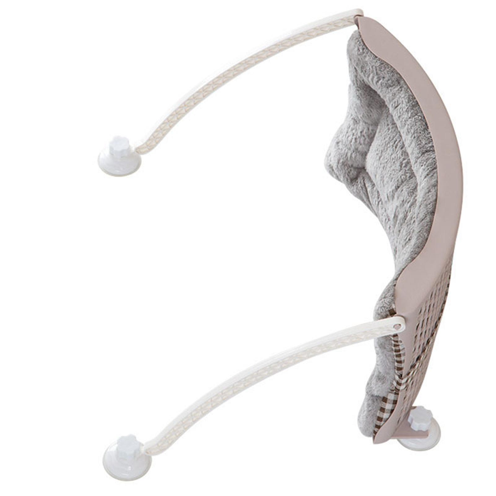 Cat Window Hammock Suspended Ventilation Grid Strong Load Bearing Velvet Cat Window Perch for Cat Lotus Root Pink 