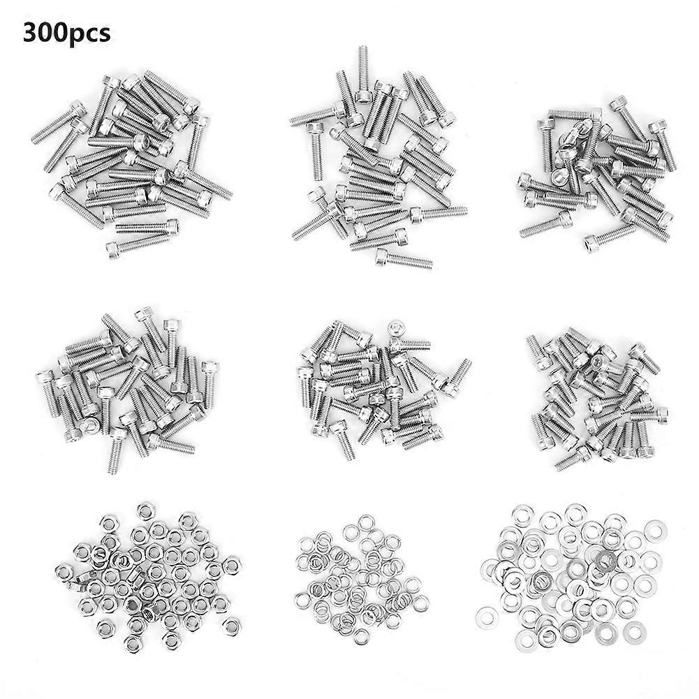 150Pcs Cap Hex Socket Screw M4 Stainless Steel 304 50Pcs Hex Nut 100Pcs Washers