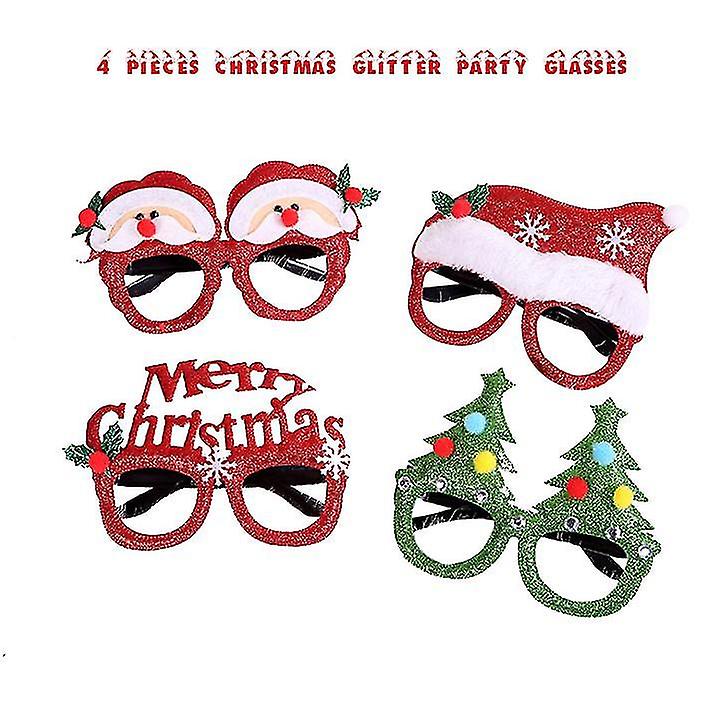 4 Pièces Lunettes De Noël Cadre Et Bandeaux Mignon Cerceau À Cheveux X1556