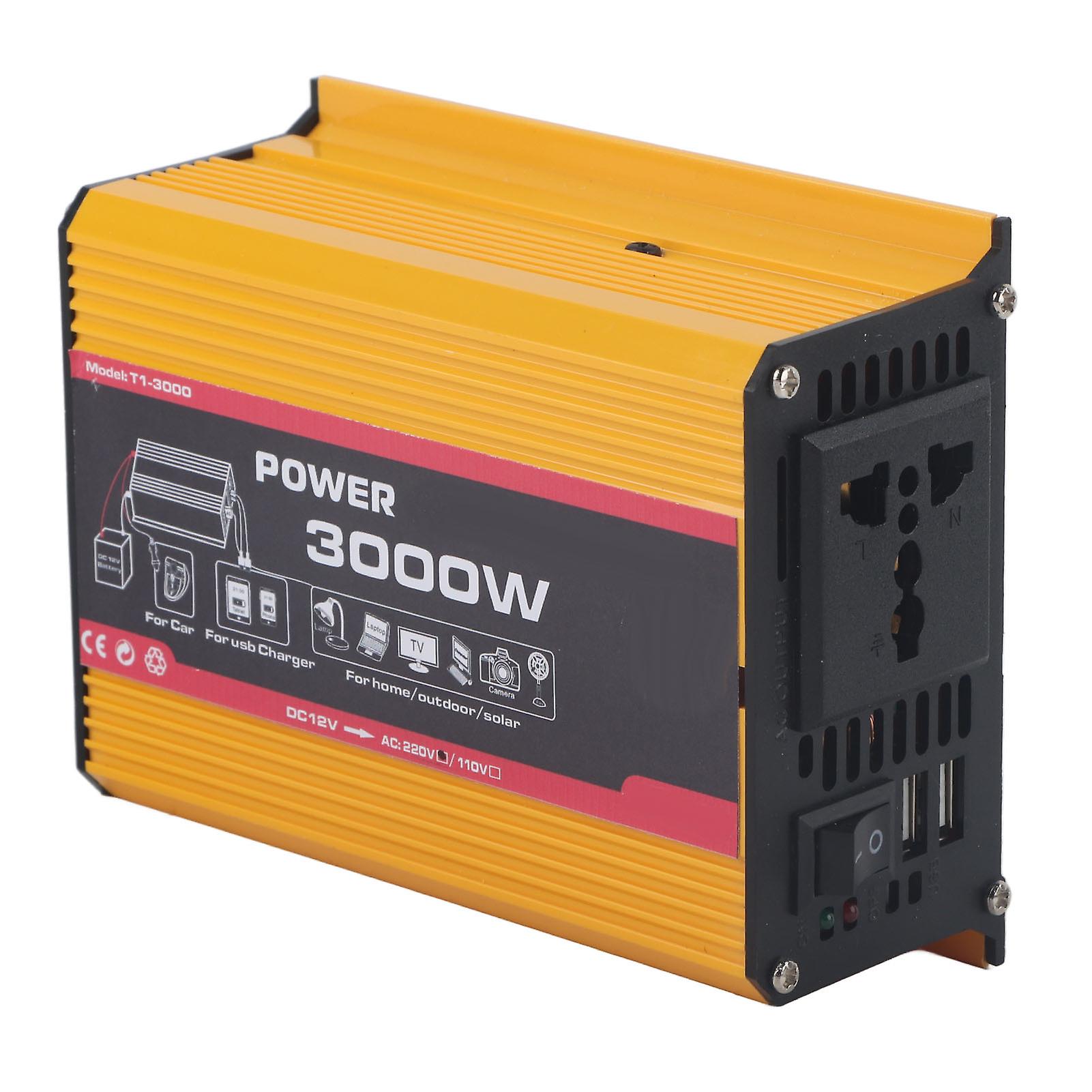 Car Inverter 3000W Dual USB Auto Power Converter Modified Sine Wave Transformer(DC12V AC220V )