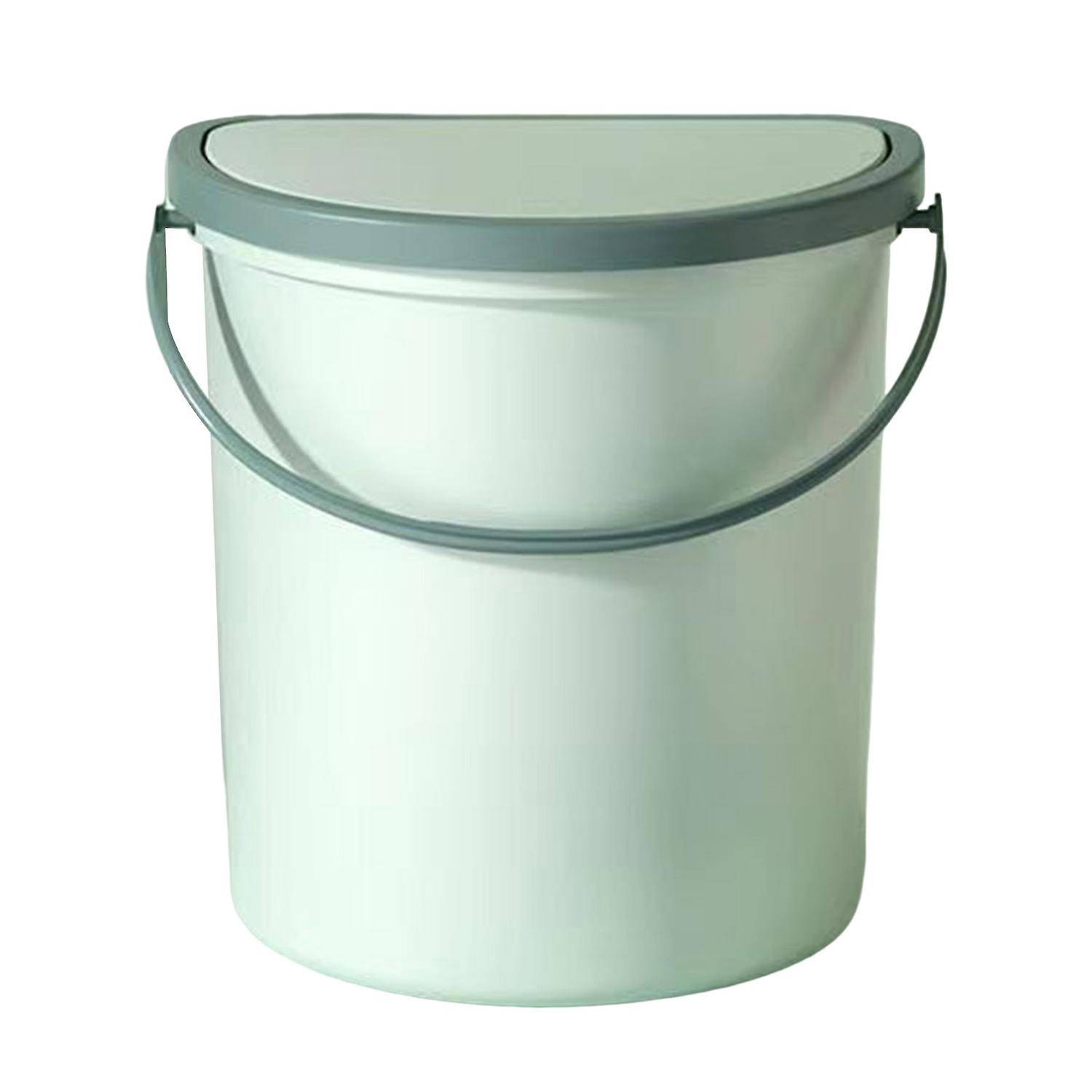 Mülleimer mit Griff Wandmontiertes Pressedesign Selbstklebender, weit offener, halbrunder Abfalleimer für 