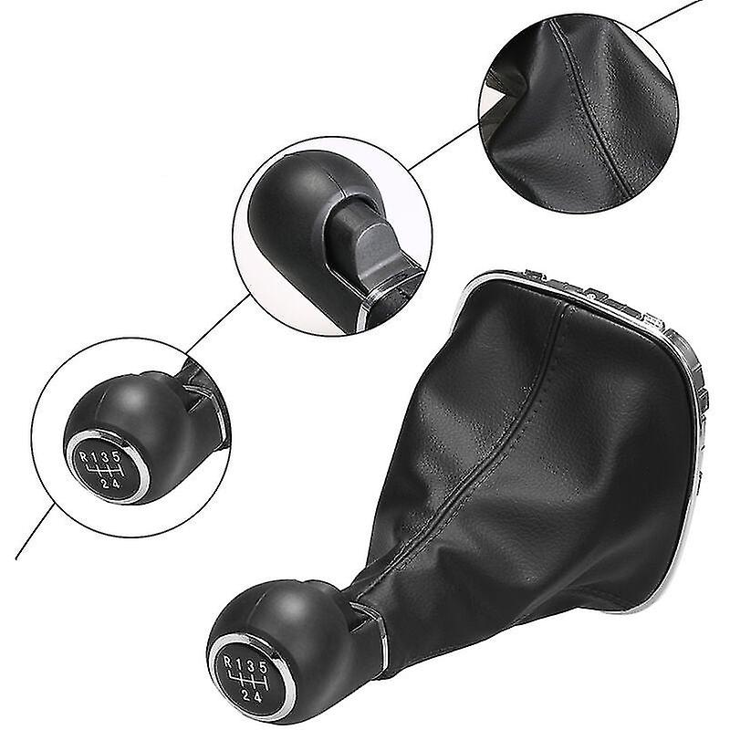thumbnail image 2 of Black Shift Knob + Leather Boot Set For Opel Corsa D (2006-2014) – ES0101FX289 2 of 3