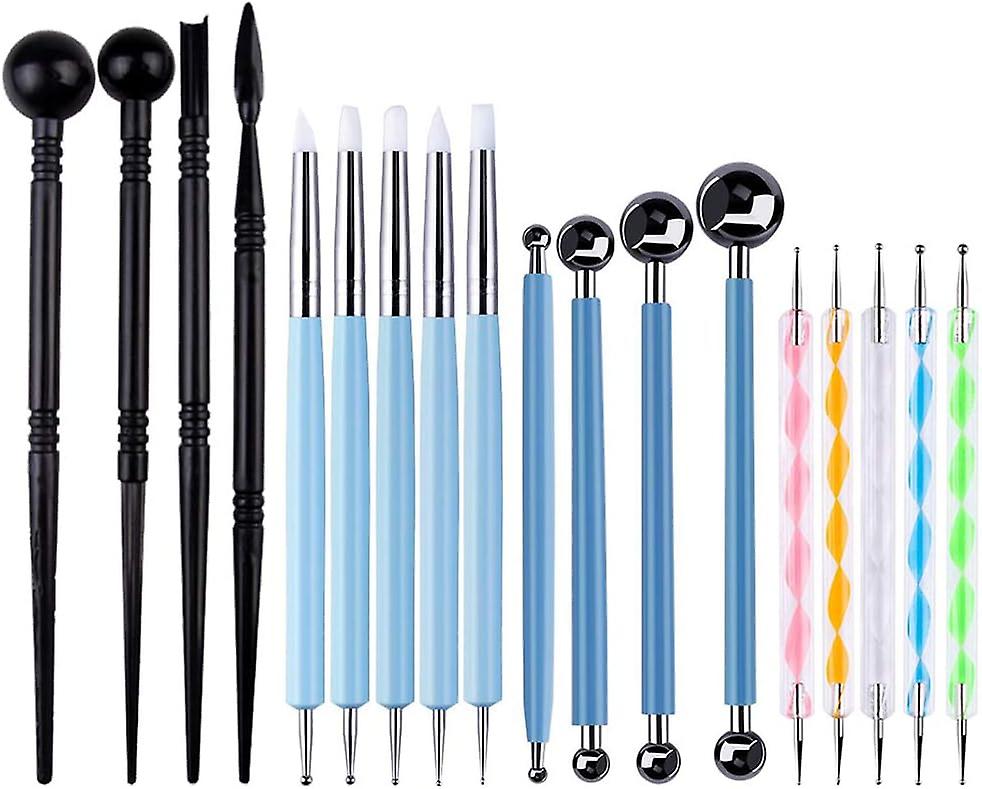 18 pcs Polymer Plasticine Sculpting Tools, Dotting Tools, Ballpoi