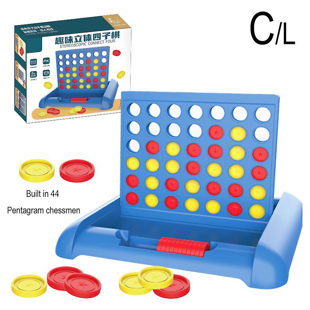 Connect 4 Three-Dimensional Chess Game, Parent-Child Interactive Toy, Four Pieces, Table Game