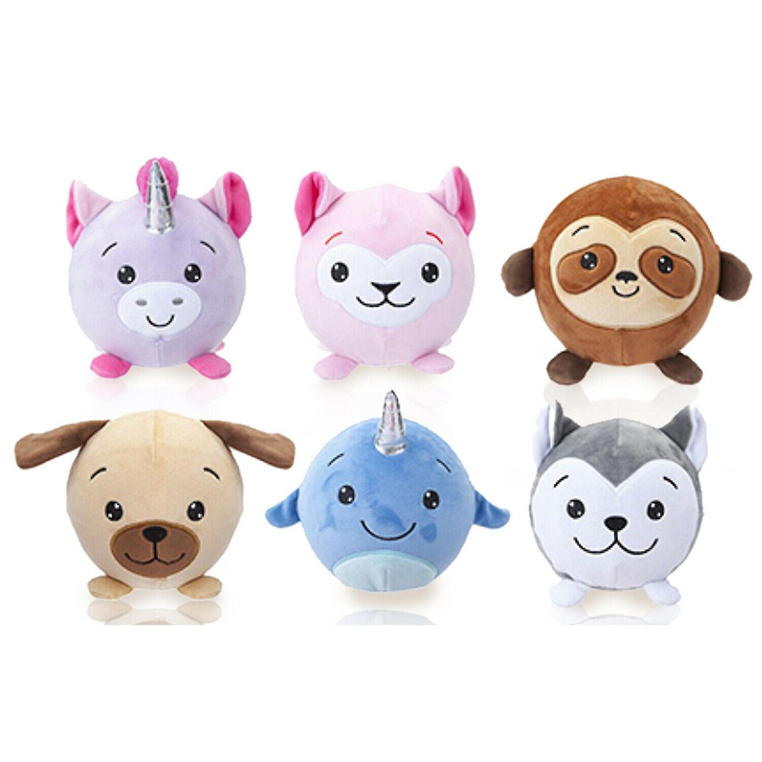 Doodle  6" Squishimi Plush Animal Squishy Design Balls, Assorted