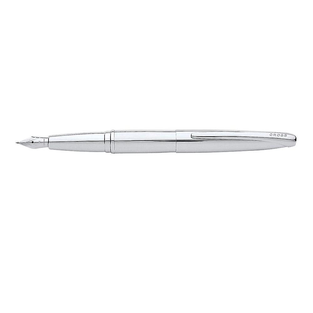 Cross ATX Pure Chrome Modern Design Fountain Pen with Stainless Stell Nib