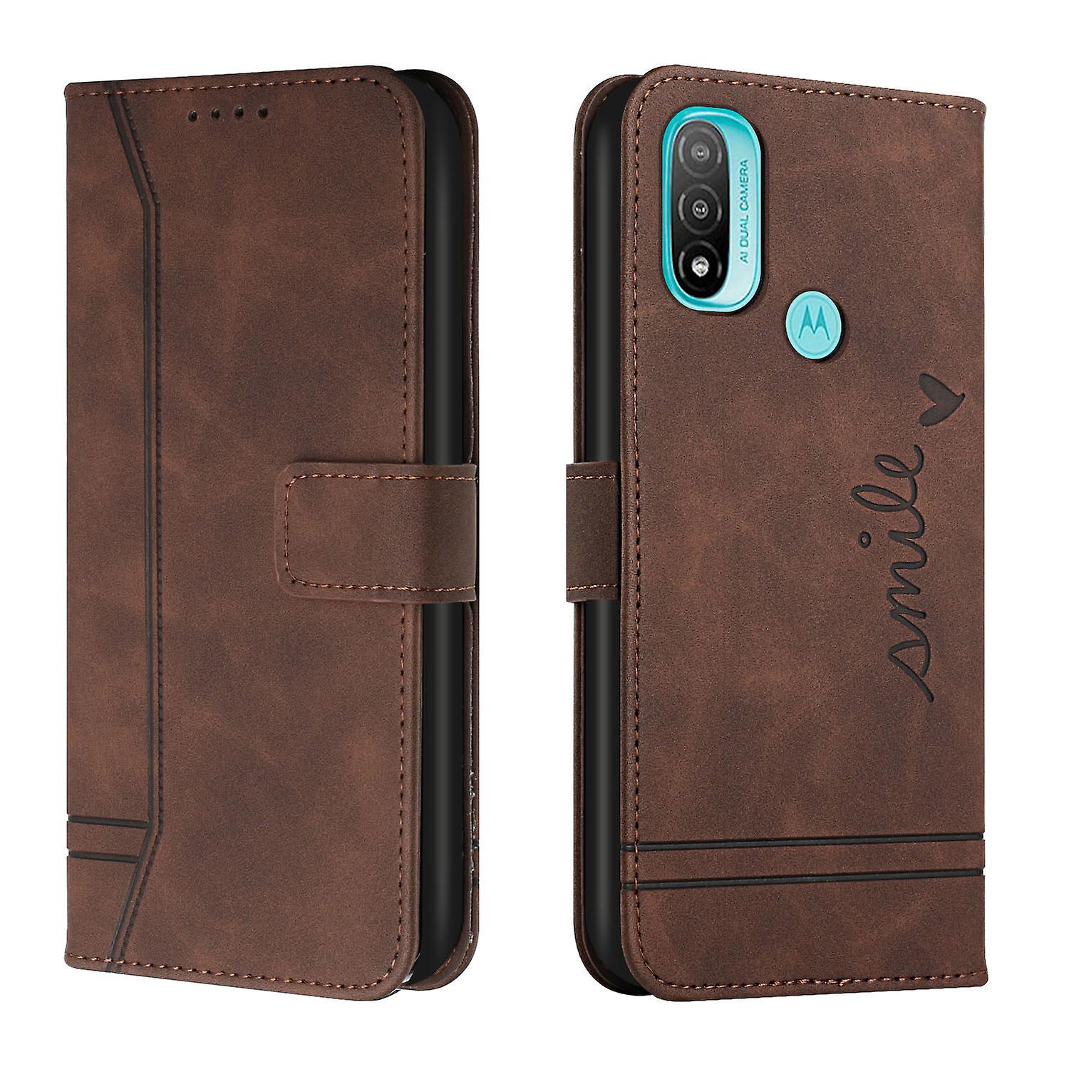 Leather Magnetic Closure Case with Flip Wallet Stand Function Cover for Moto E20