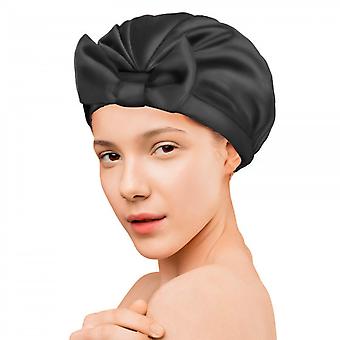 Veeki 2 Pieces Shower Caps Adjustable Bow-knot Bath Hair Caps Reusable Waterproof Turban Shower Hat Bath Cap for Women Girl Beauty Hair Spa Bathing Ho
