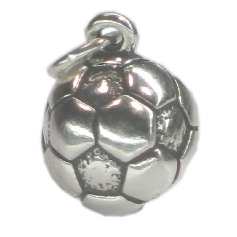 Football 2d Sterling Silver Charm Pendant .925 X 1 Soccer Charms