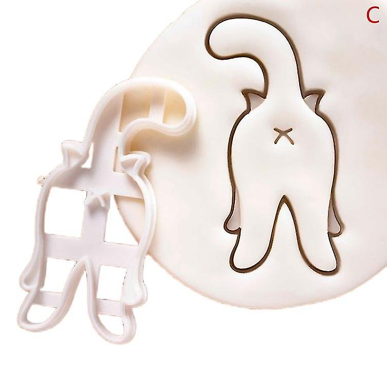 1/3pcs Cat Cookie Cutters Kitty Butt Shape Diy Biscuit Cookie Mold Stamp Bakeware Hfmqv