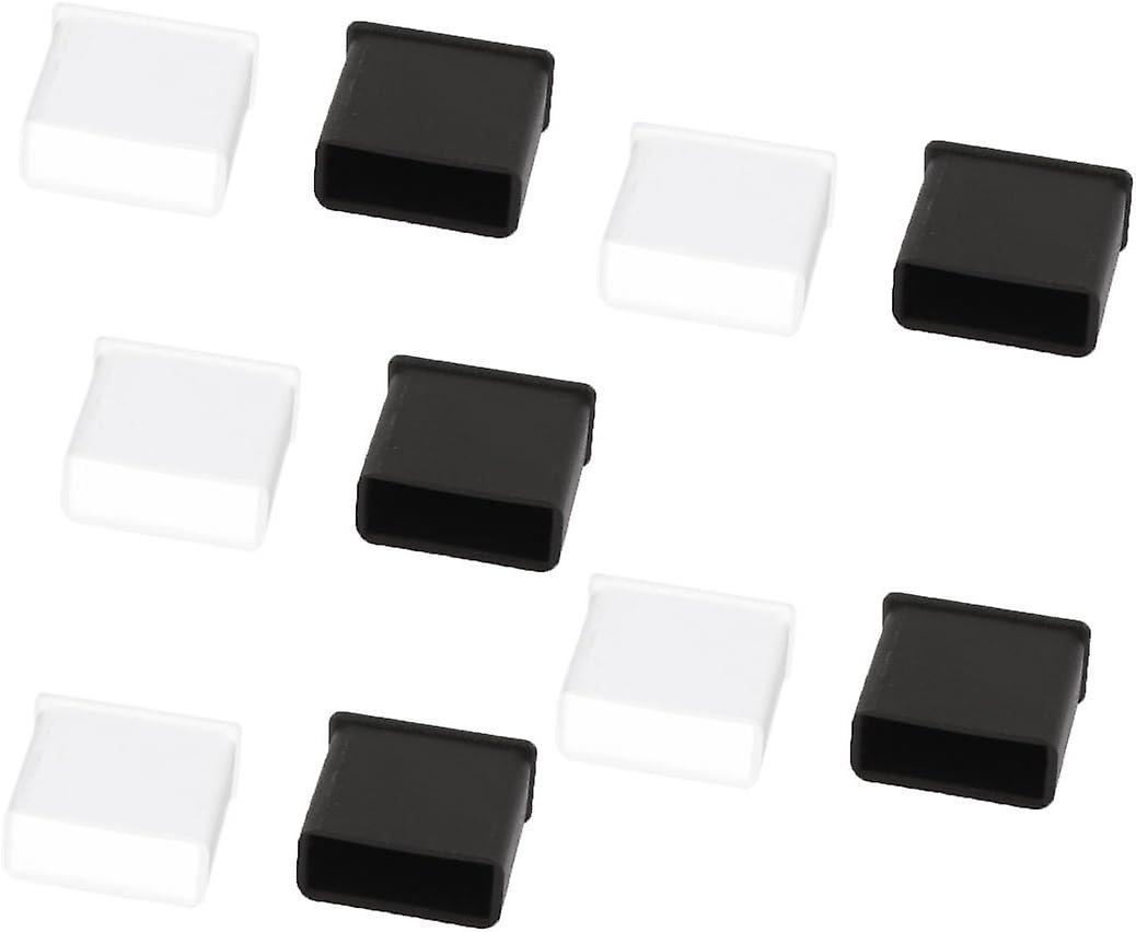 10パックUSBメスブラックオスプラスチックダストカバー透明