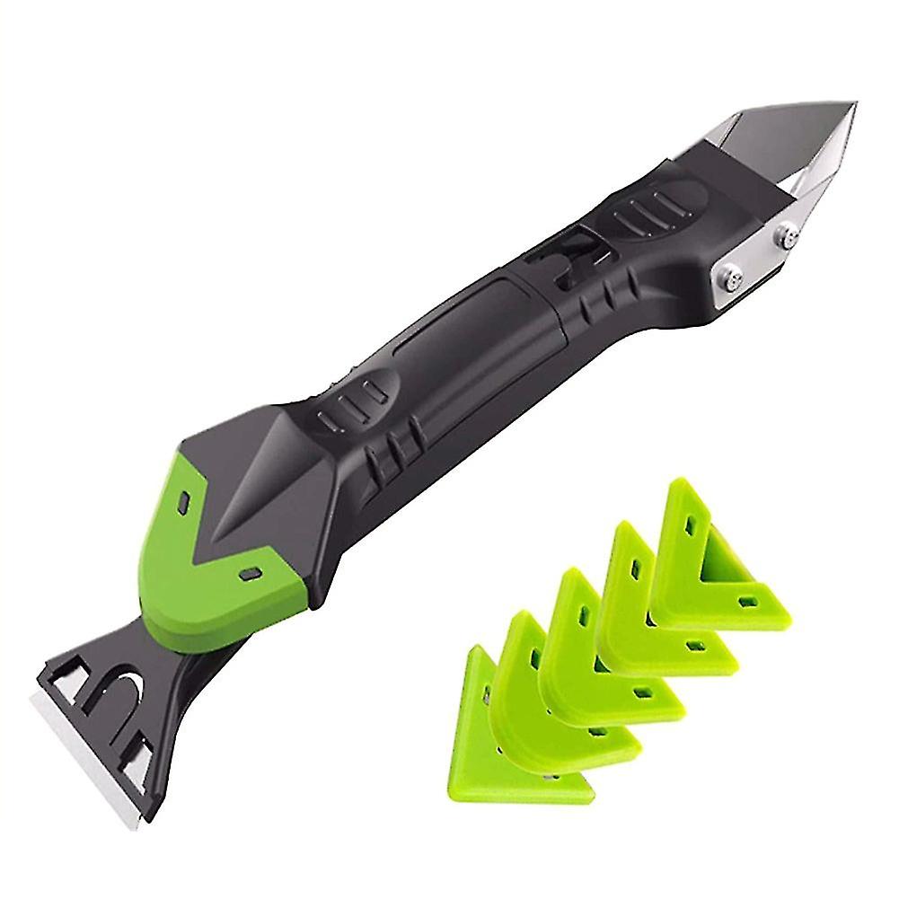 5 In 1 Silicone Remover Caulk Finisher Sealant Smooth Scraper Grout Kit Tools(1pcs,green)