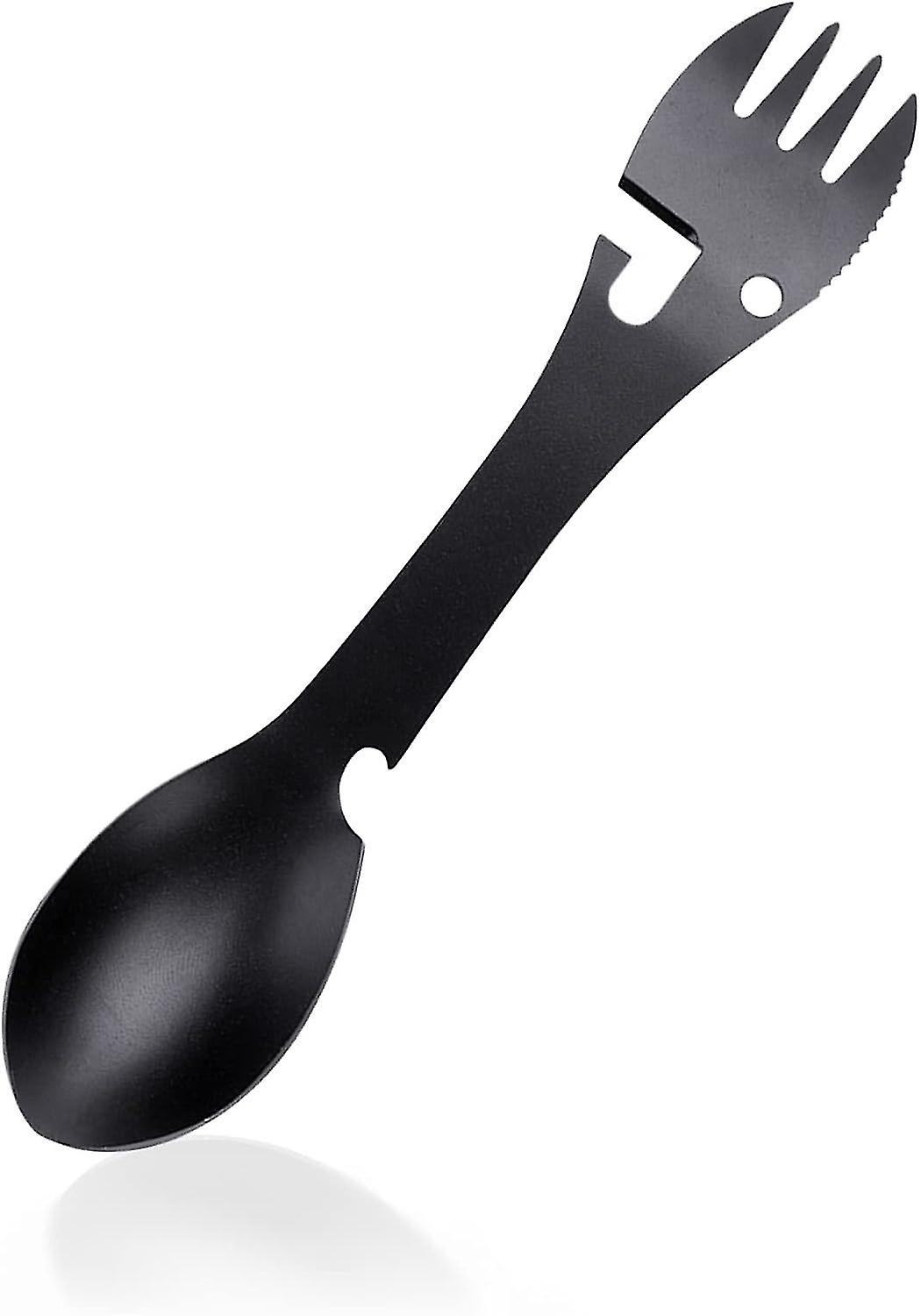 Outdoor Spoon Fork Multitool, 5 in 1 Portable Multi-function Spoon Fork Bottle for Camping Picnic