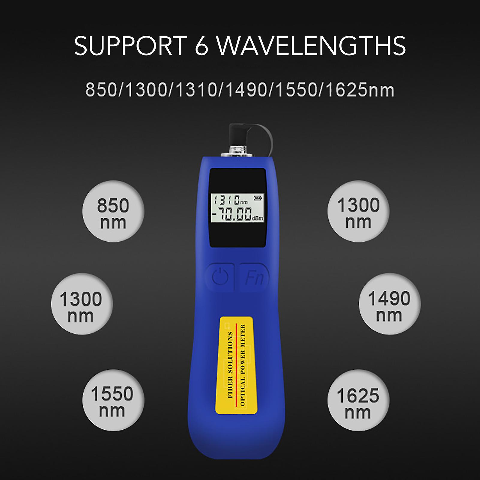 Optisches Leistungsmessgerät Plug-and-Play-genaue Messung -70 bis +10 dBm Handheld-Glasfaser-Lichtmessgerät