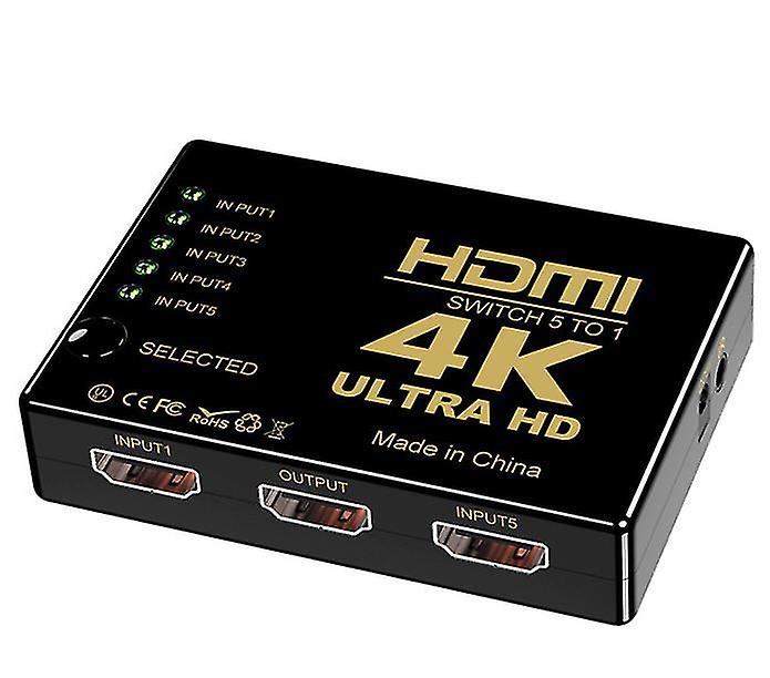Hdmi Switcher 5 In 1 Out, Hdmi Hd Video Switcher With Remote Control ,support 4k30hz Az16314