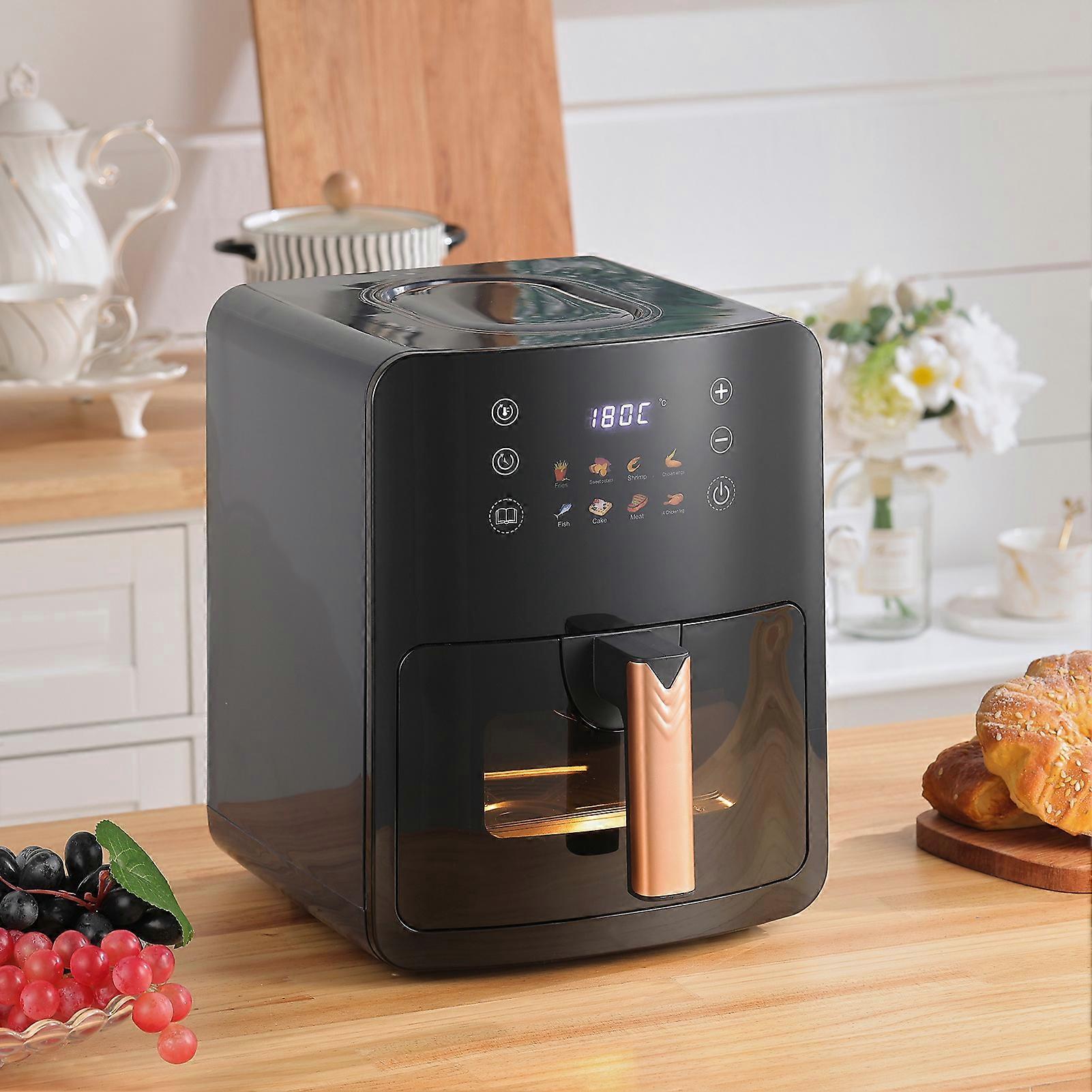 5L Black Digital Air Fryer with Visual Window