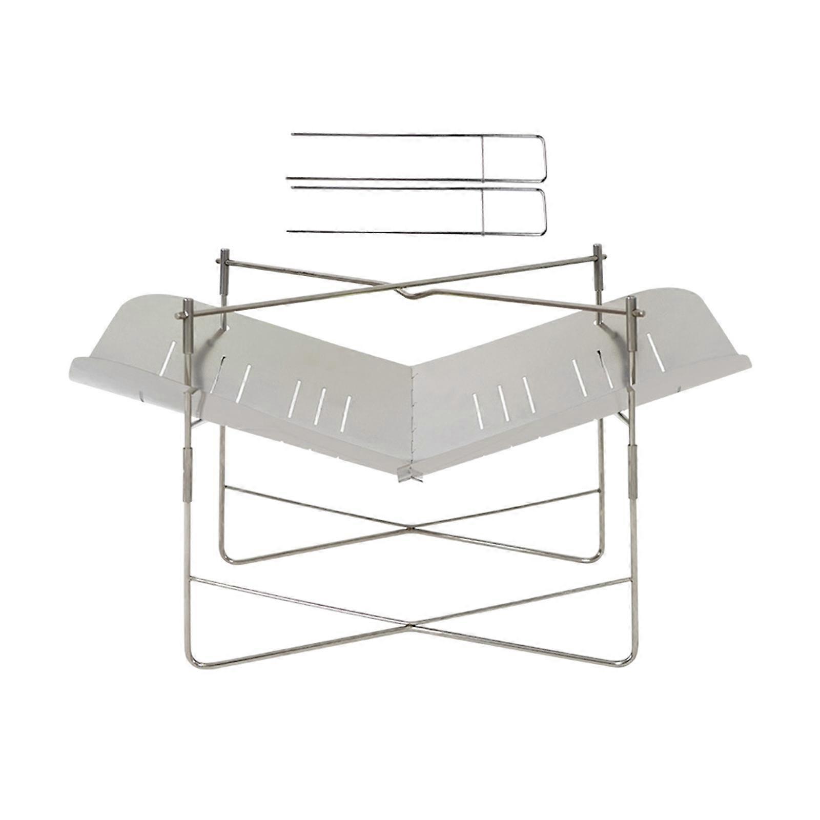 Camping Firepit Rack Wood Burning Folding Rack for Backpacking Garden Hiking