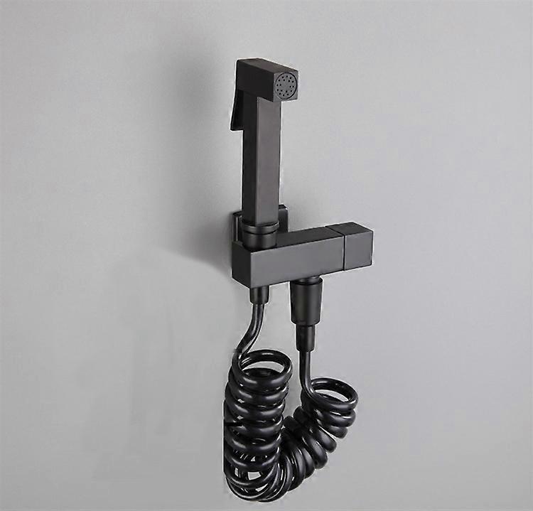 Bidet Douchette (Noir)- Toilettes Salle de Bains Bidet Fixation Murale Bidet Pulvrisateur Laiton Bidet Robinets Toilette Eau Froide Bidet Toilettes Pu