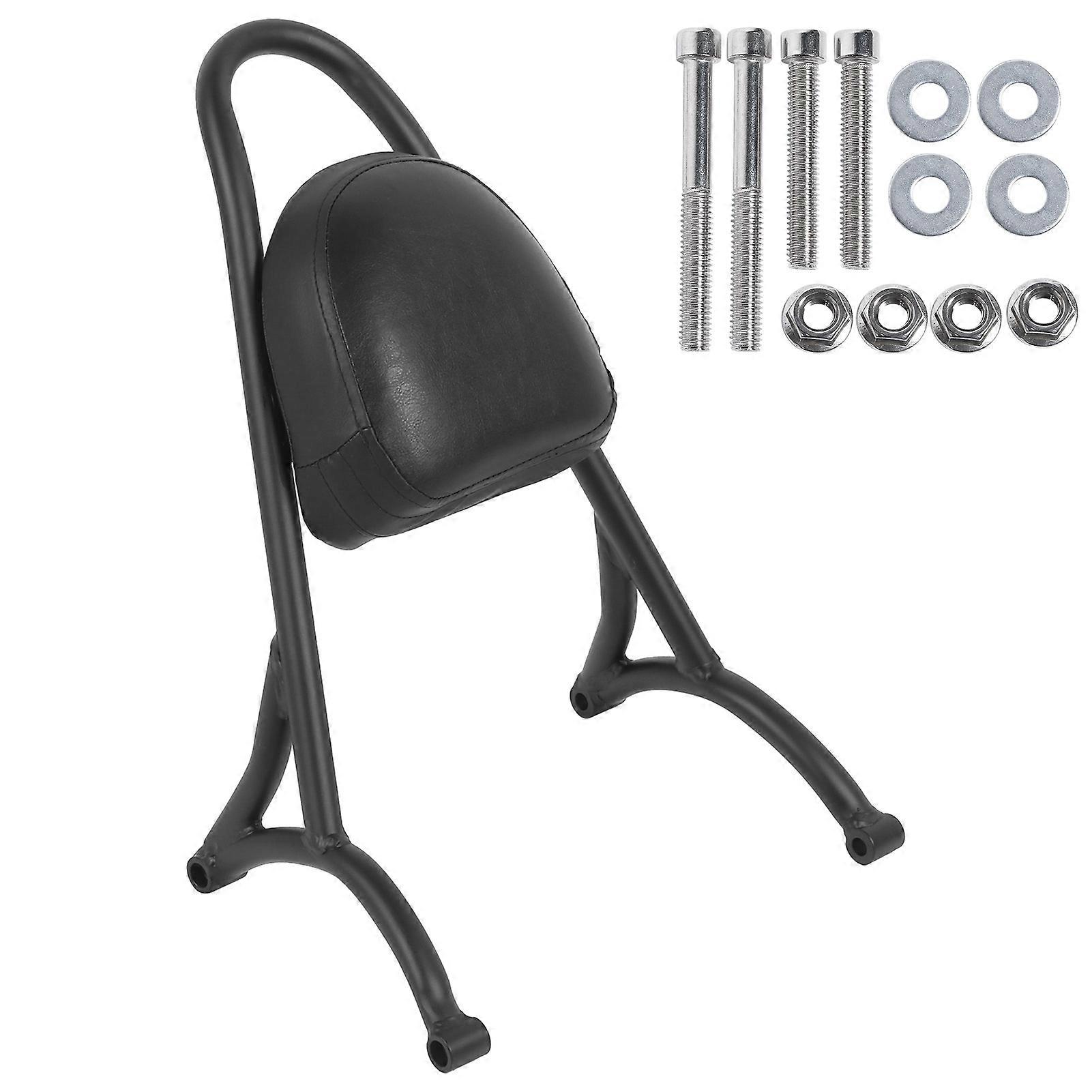 Motorcycle Passenger Backrest SetScrewNutGasket with Back Cushion Ergonomic Design(Black ) NO.63606