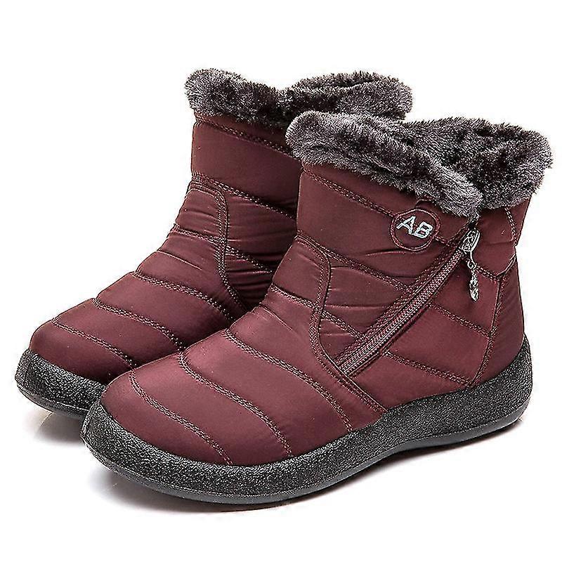 Téli könnyű vastag szőrme boka vízálló 11cm sarok csizma a nők