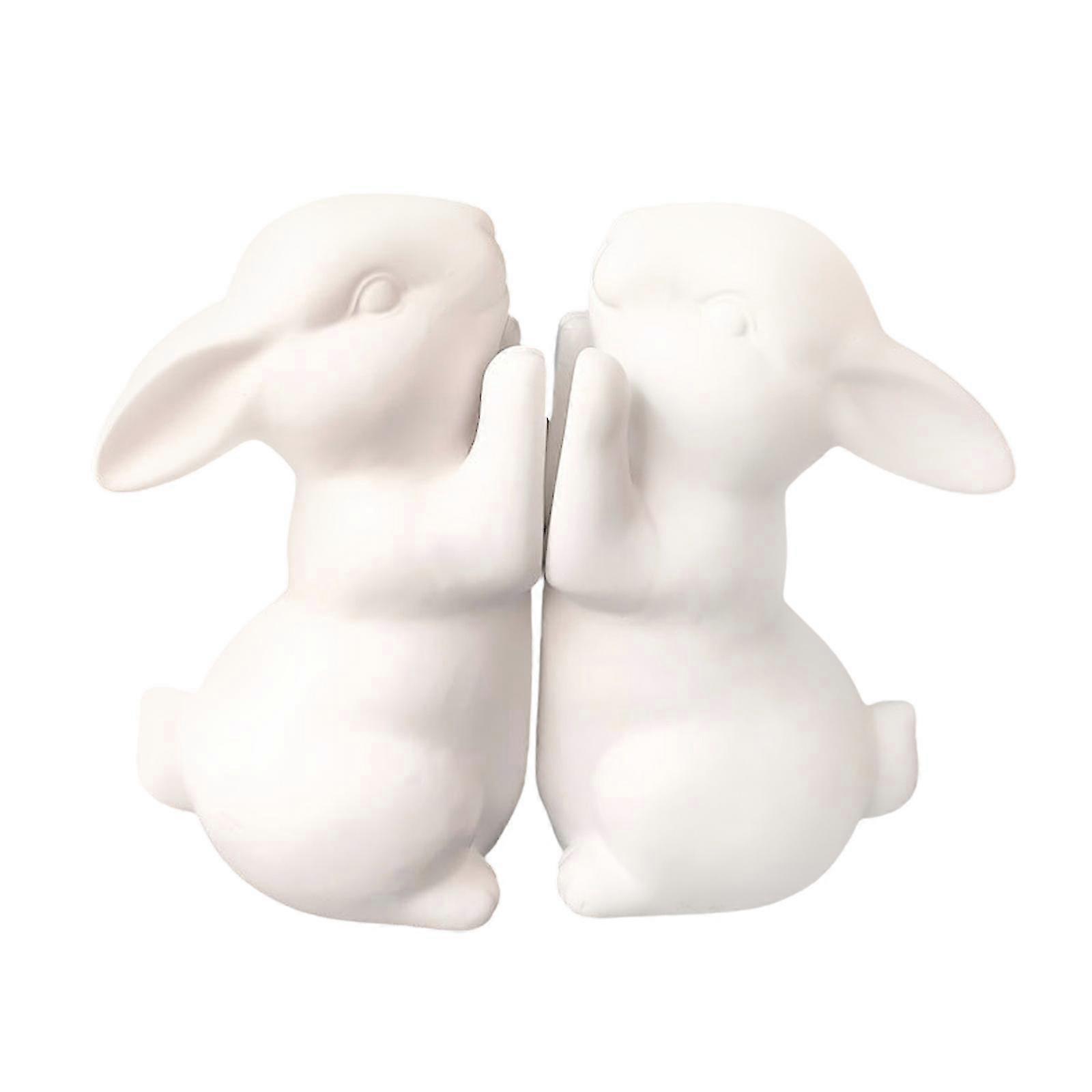 Unique Rabbit Ceramics Bookends Set for Multipurpose Office Stationery
