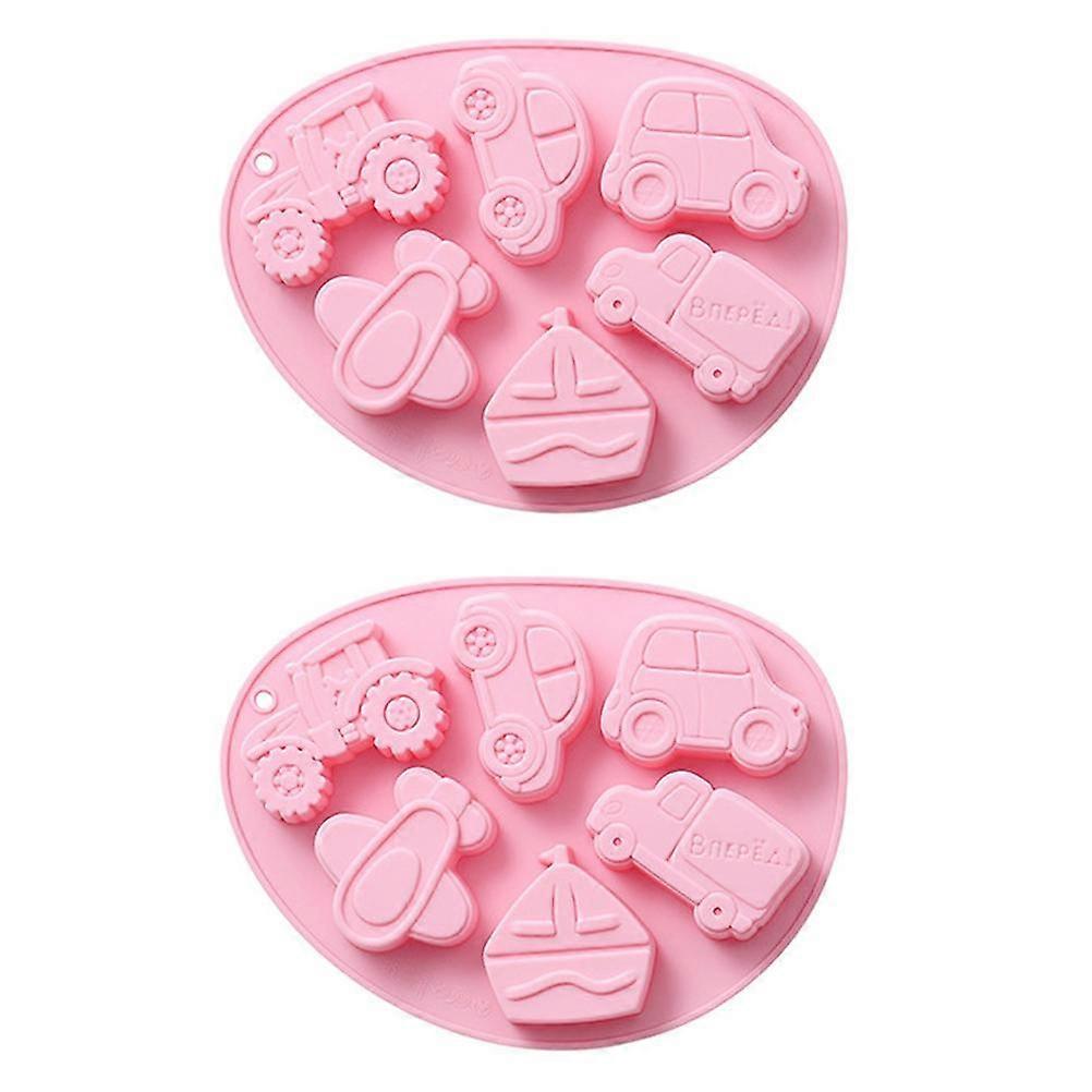 2pcs Vehicle Theme Candy Chocolate Molds 3D Vehicle Silicone Fondant Mold