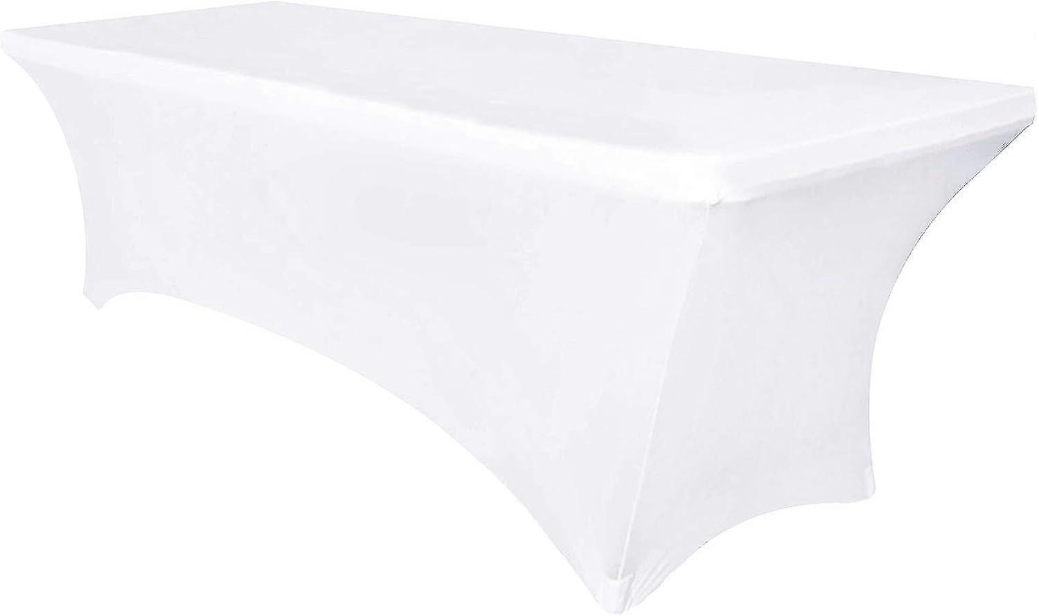 6ft Stretch Spandex Table Cover for Standard Folding Tables - Universal Rectangular Tablecloth Protector for Wedding, Banquet and Party (Black, 72 Len