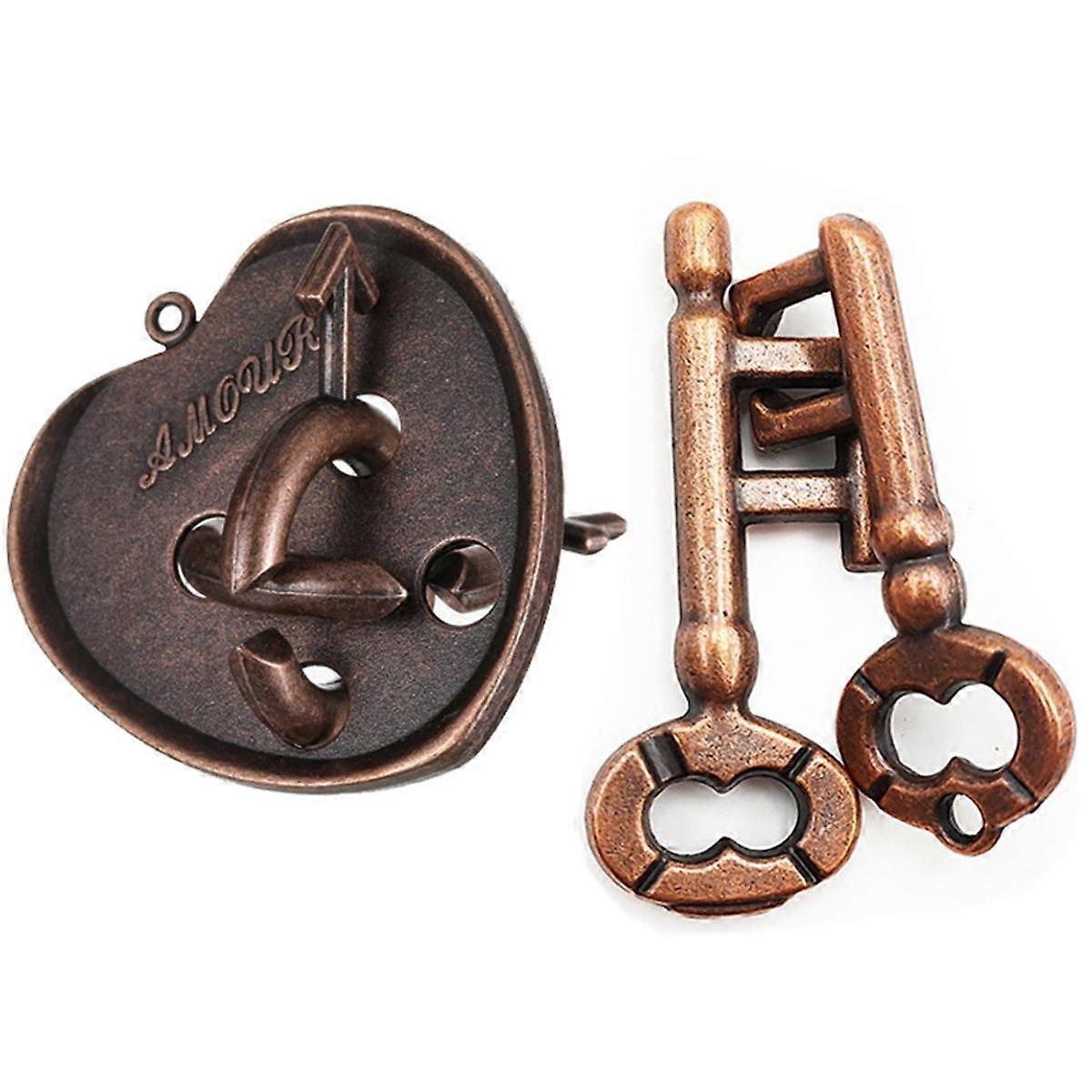 Classic Intelligent Lock Toy Brain Tester Development Alloy Key Ring Puzzle Game Kid IQ Thinking Te