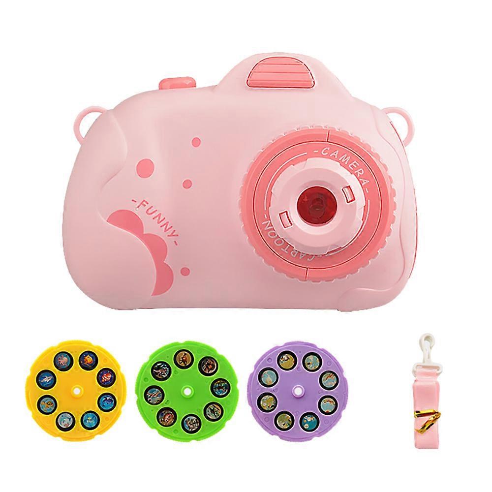 Slide Camera Projection Toy Kids Projection Light Toy with Music Function Bedtime Night Light Toy Gift for Kids Pink