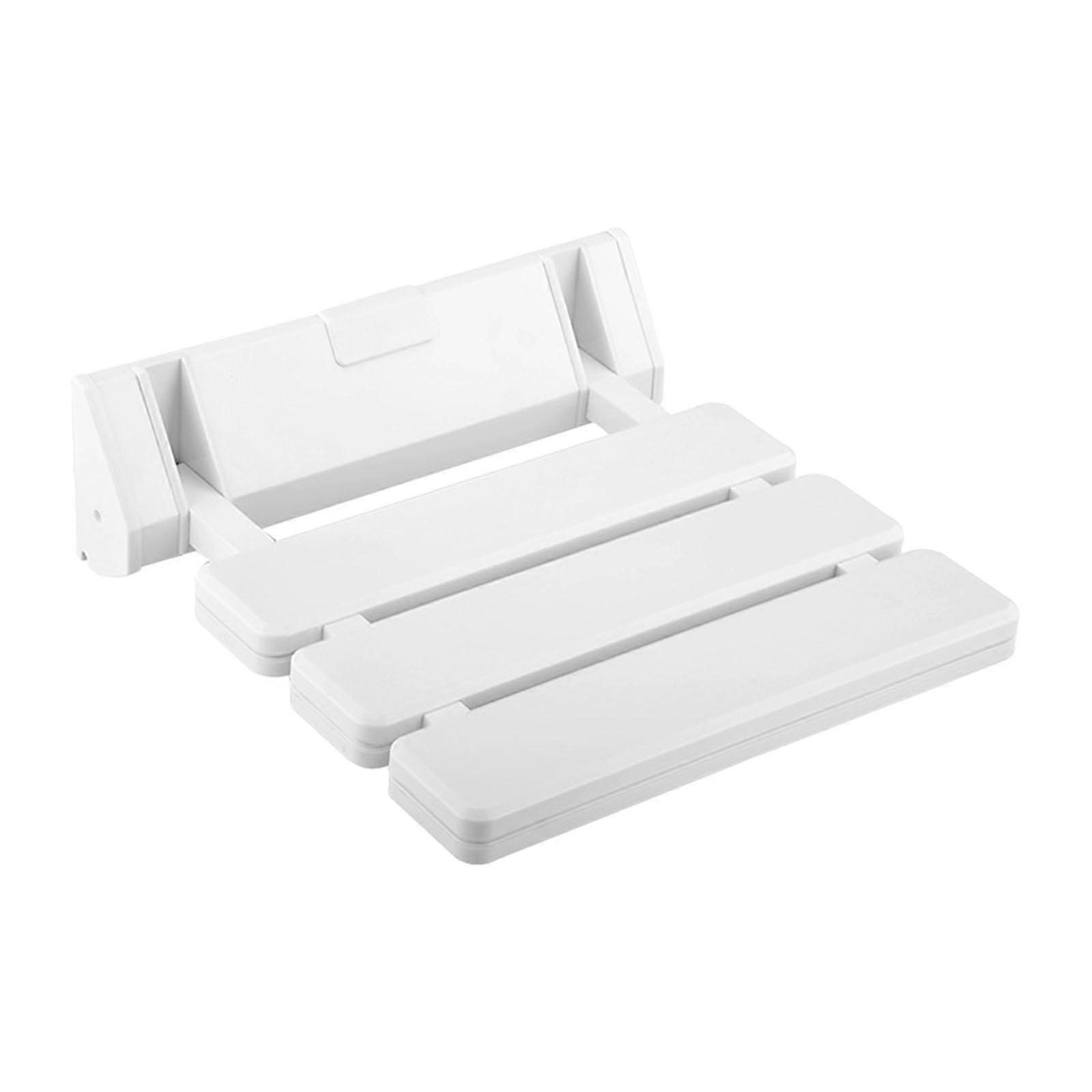 Foldable Teak AntiSlip Fold up Elderly Shower Accessory Seating Folding Teak white