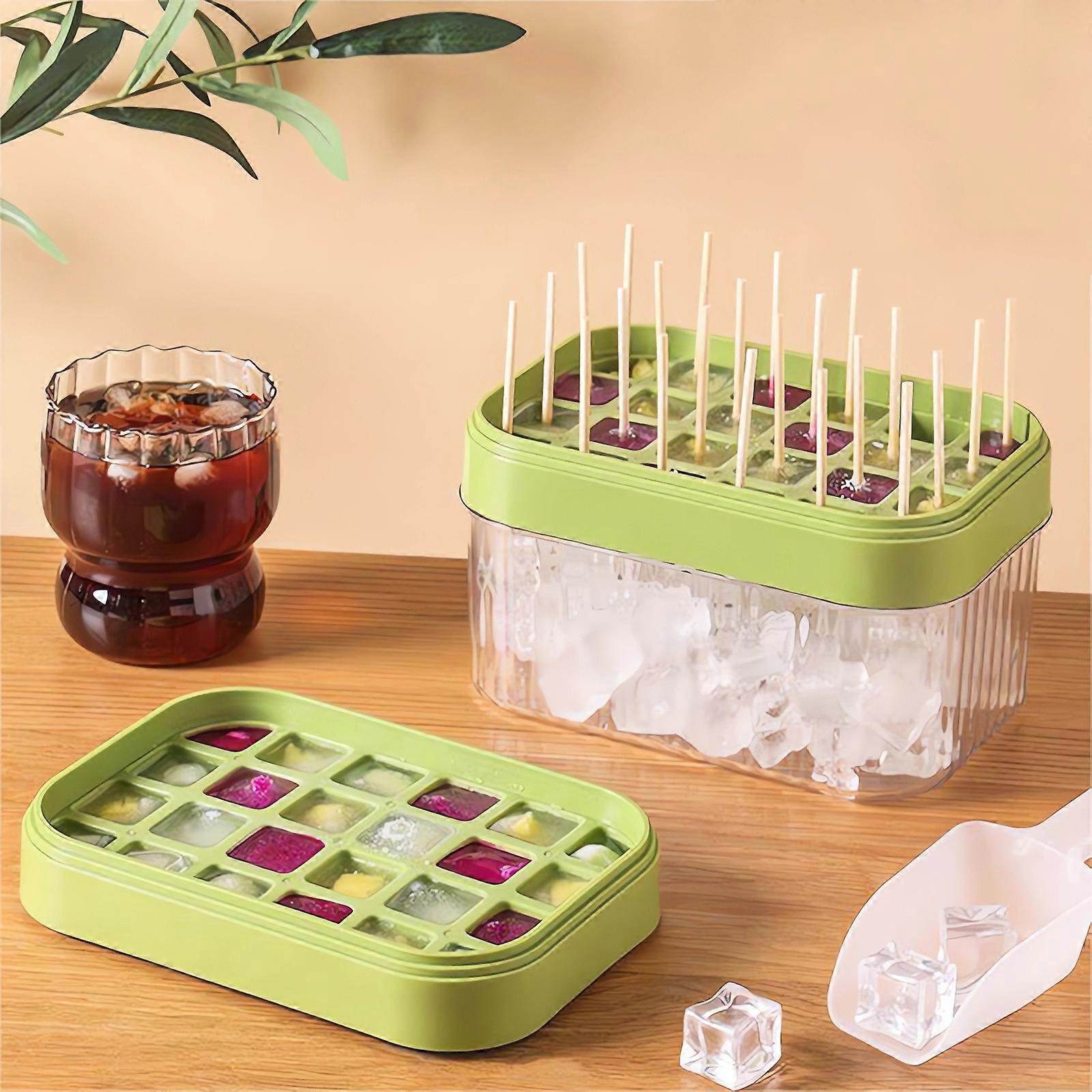 Ice Tray Food Grade Push Type Ice Tray Household Refrigerator Storage Box Ice Cubes Ice Box Easy To Release Ice Tray