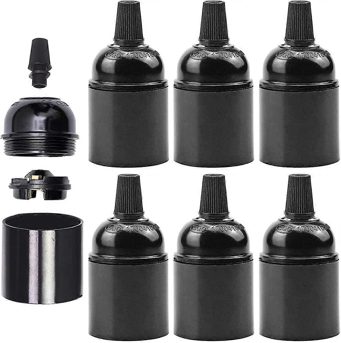 10 Pieces Bakelite Bulb Socket Vintage E27 Lamp Socket Black Edison Retro Pendant Lamp