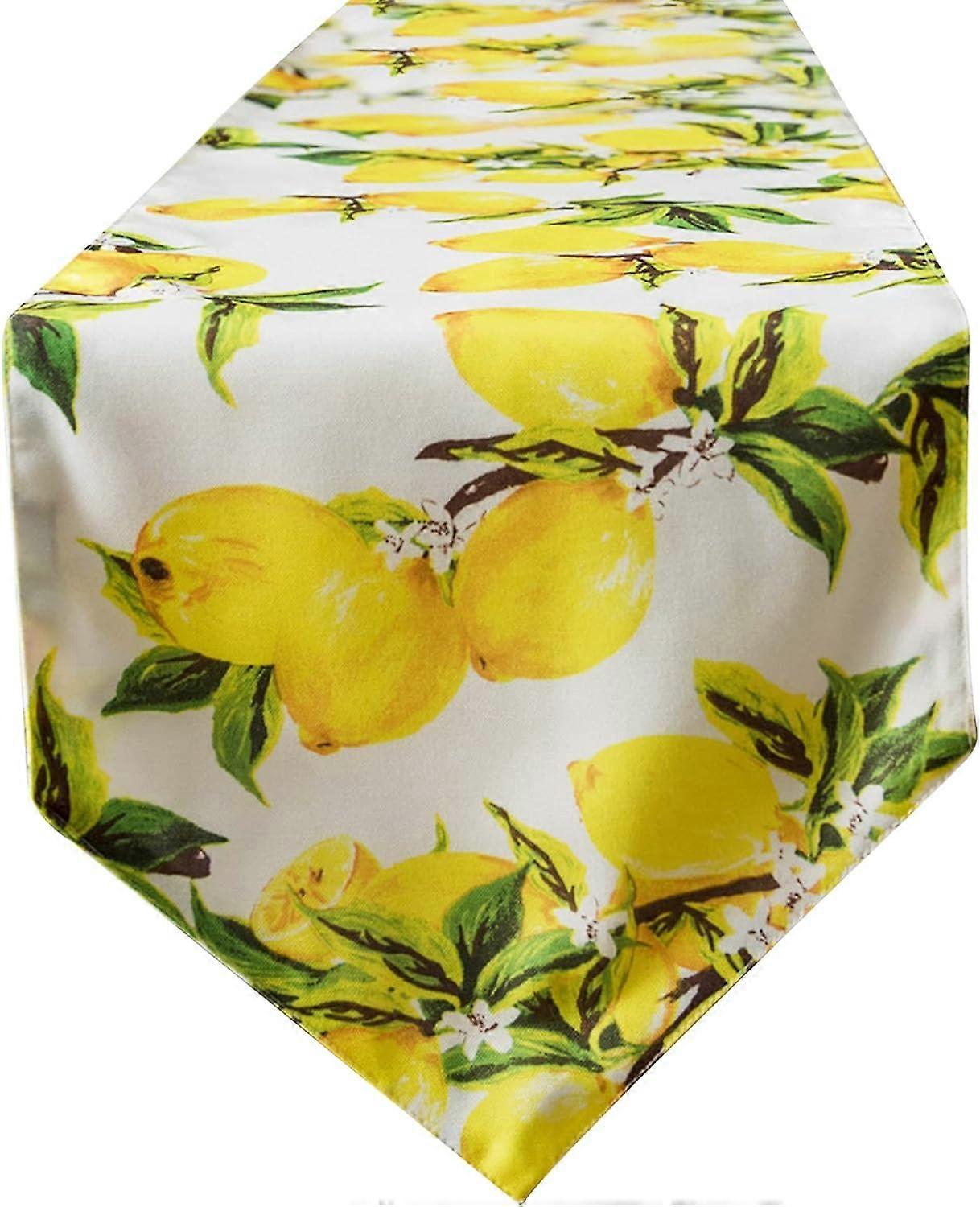 30*220 Waterproof Table Runner - Lemon Pattern - Table Decoration For Dining Room, Party, Kitchen
