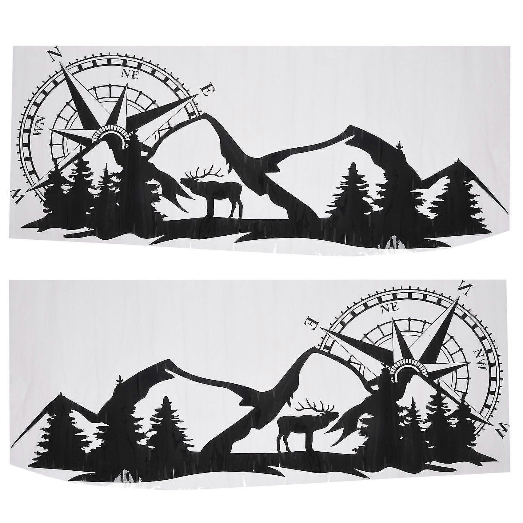 RVキャンピングカーユニバーサルボディステッカーDIYコンパスナビゲーションアニマルデカールステッカーデコレーションカーC用