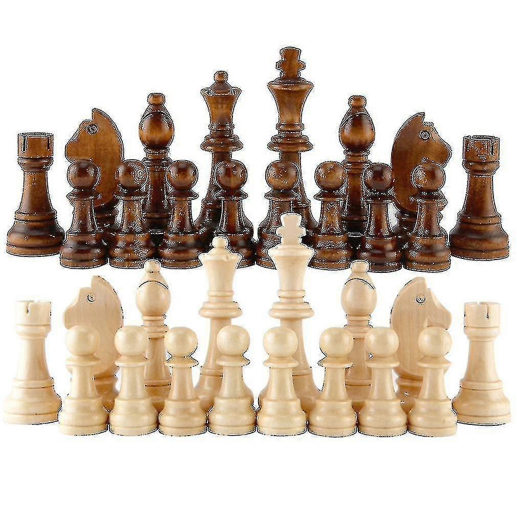 32 Pcs Wooden International Chess Pieces With No Board, Board Game Set(h-4) Pbx Cs