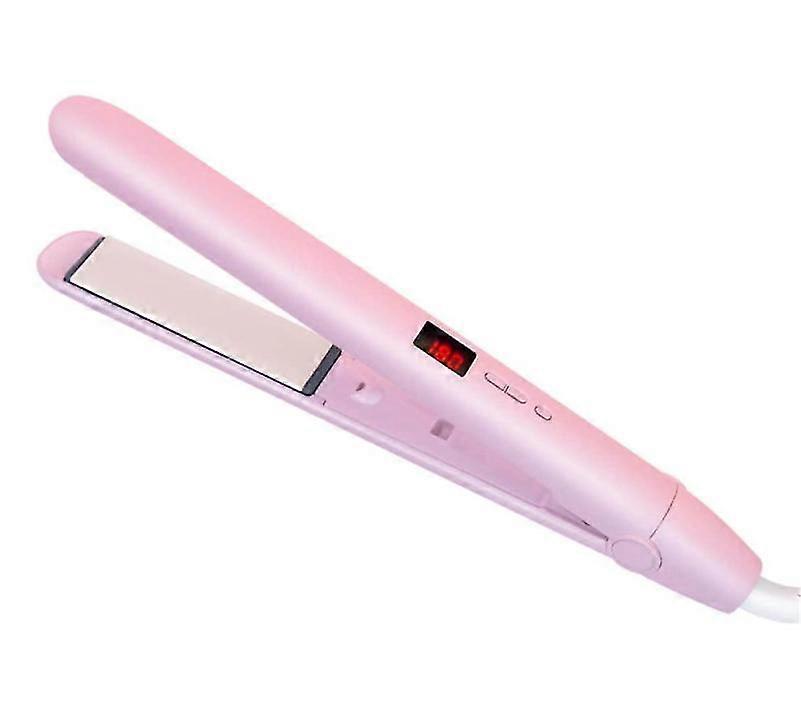 Hair Straightener 2 in 1, Negative Ion Hair Curler with LED Display(Pink)