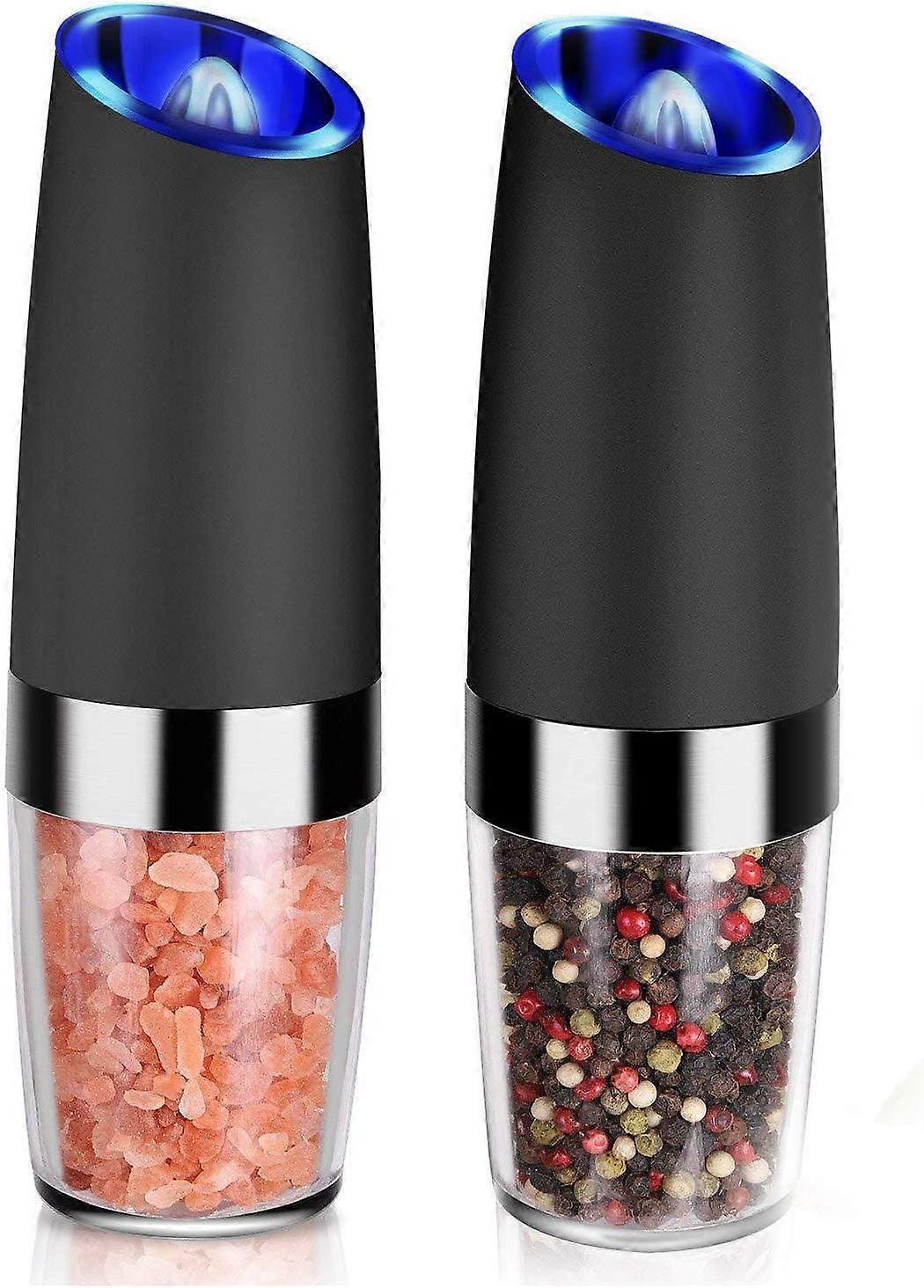 2pcs Salt and Pepper Mill Electric Pepper Mill 90 degrees tilt sensor