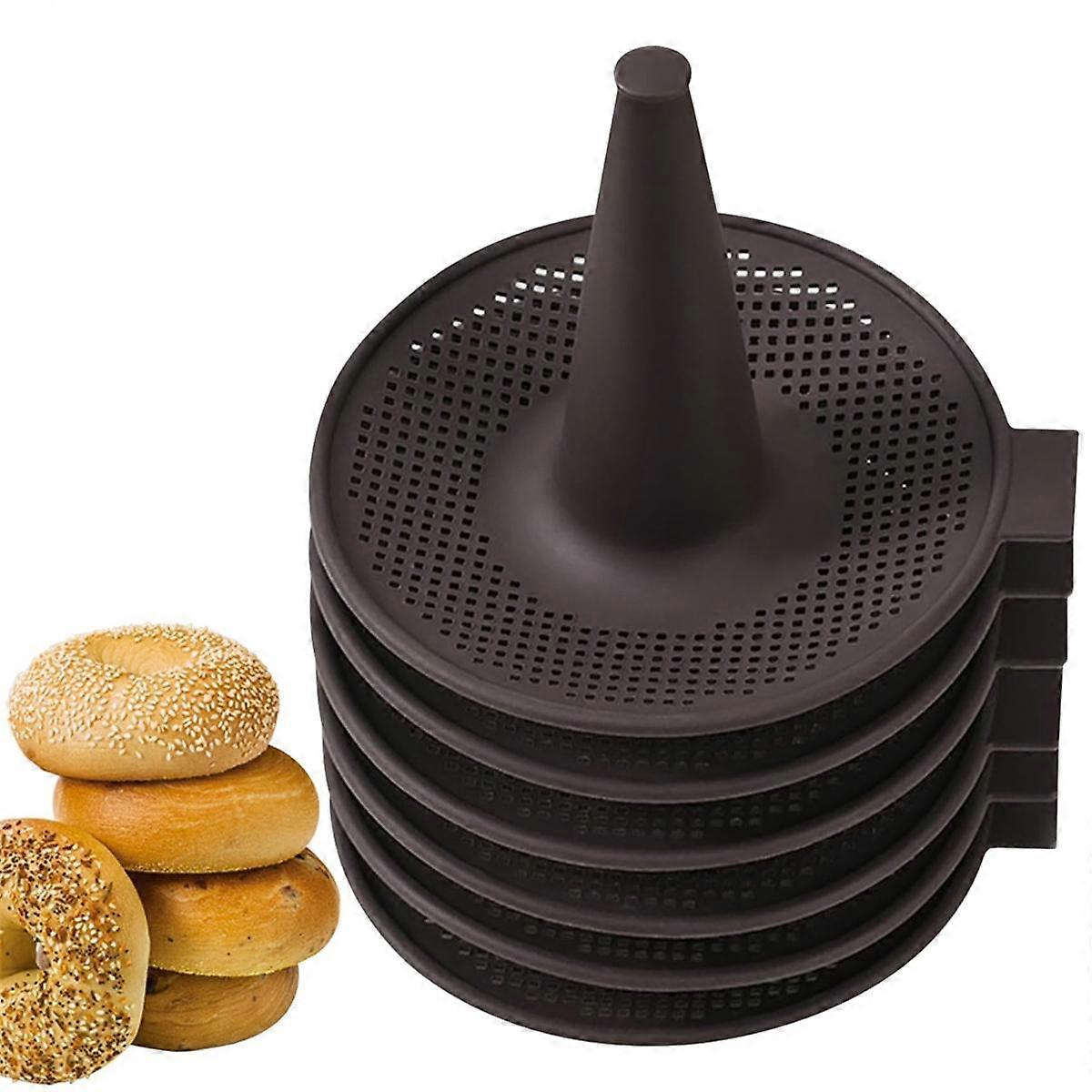 Silicone Molds,Donut Mold for Baking,Donut Pans Set,6 Pieces Pastry Molds for Bagel and Doug Hnut C