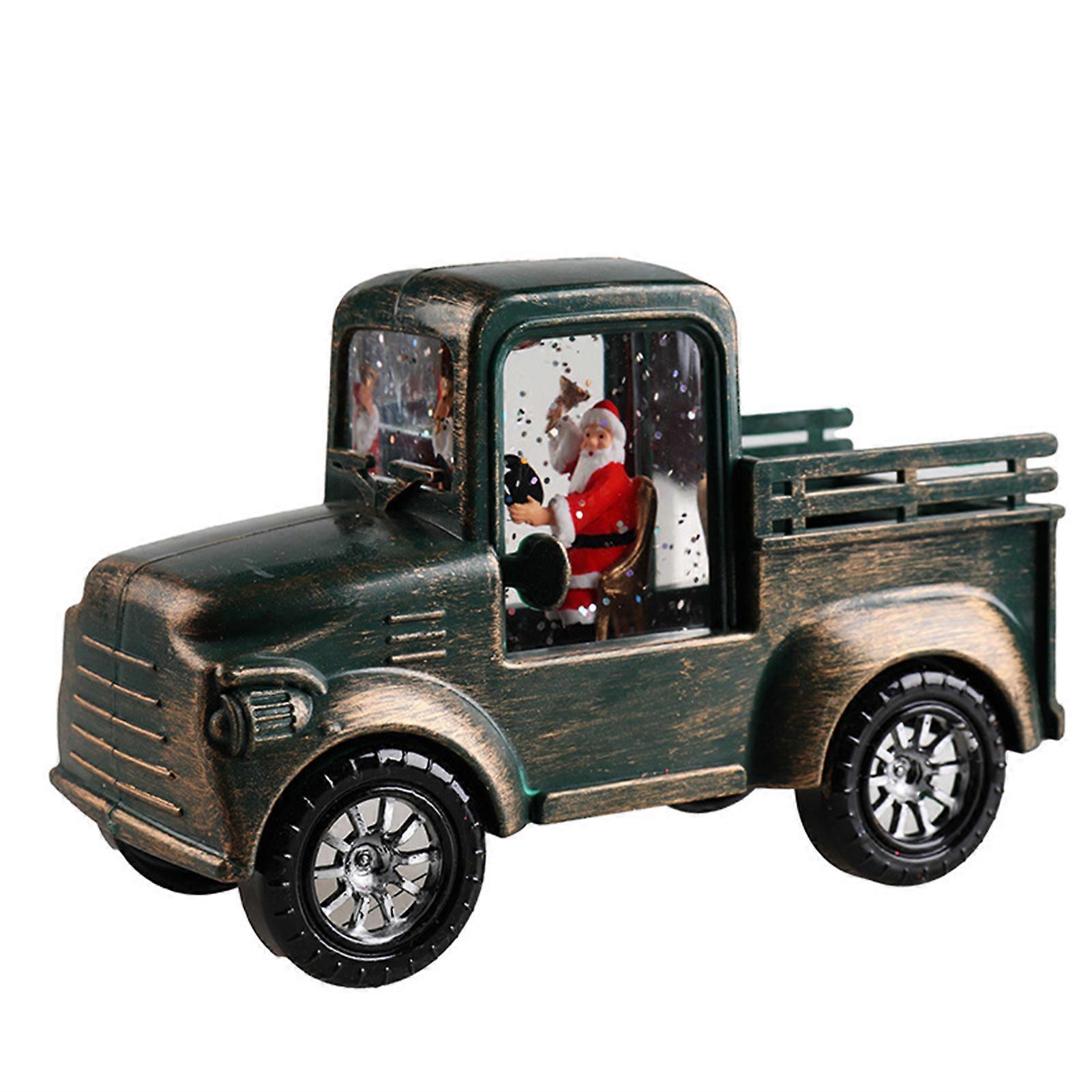 Retro Car Led Night Light with Santa Claus Pattern Powered by Button