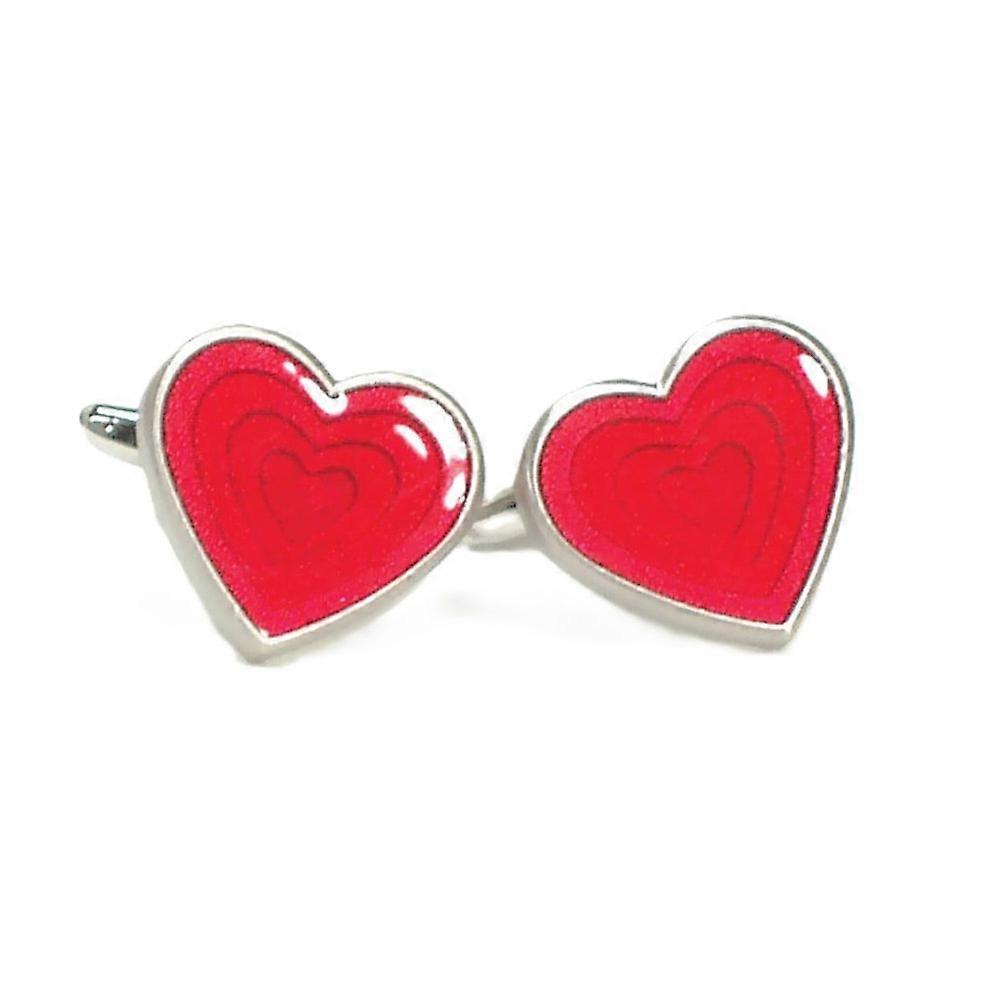GDesign Superior Quality and Durable Heart Design Button Cufflinks (Red)