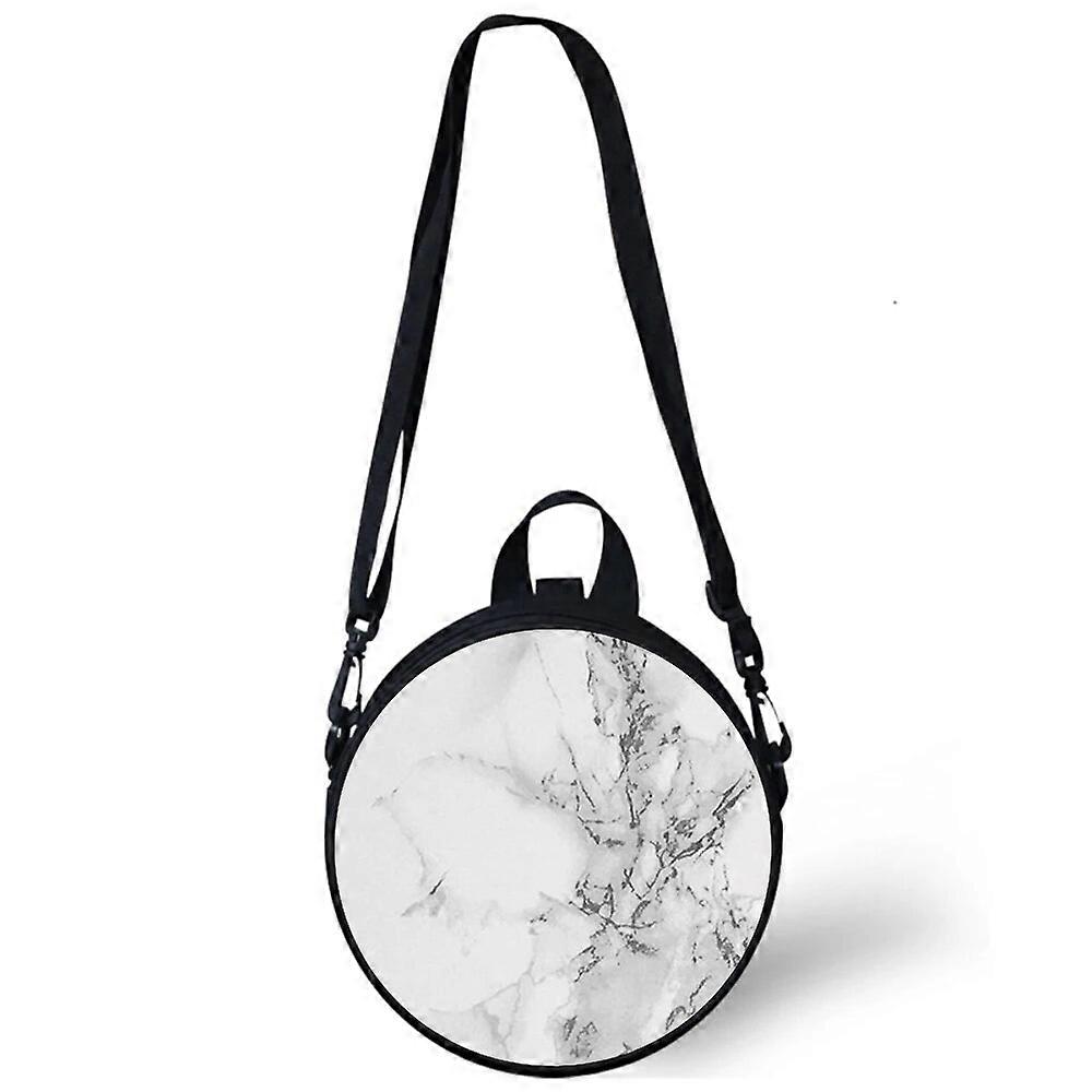 Mini Marble Stone Printed Round Messenger Bag