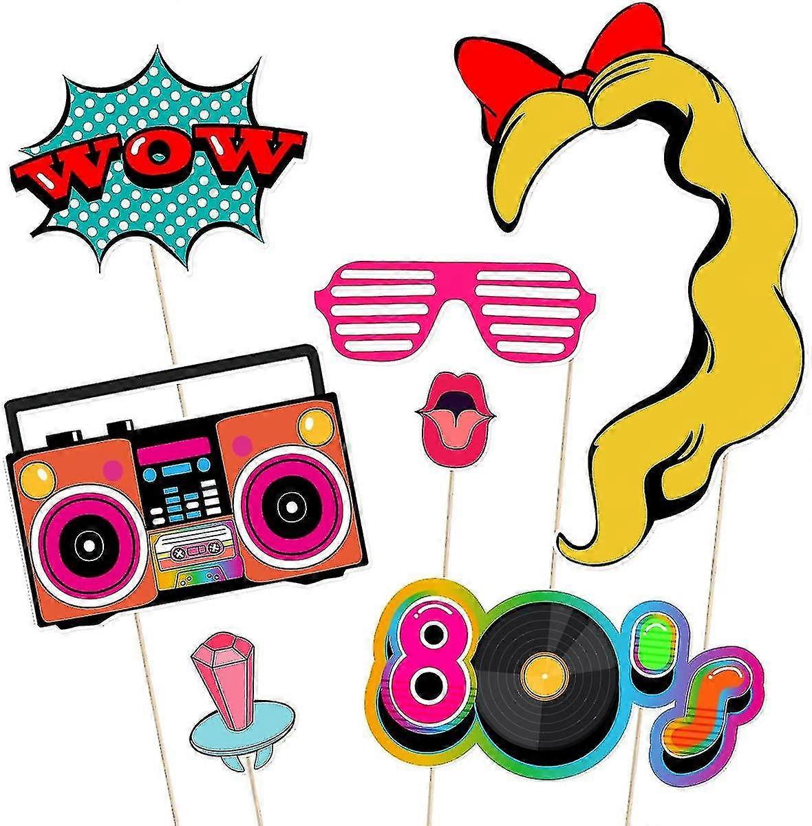 80s Party Photo Booth Props 1980s Theme Birthday Party Decoration Birthday Photo Booth Props On A Stick,pack Of 21 | Fruugo NO 80s-party-photo-booth-props-1980s-theme-birthday-party-decoration-birthday-photo-booth-props-on-a-stick-pack-of-21-fruugo-no