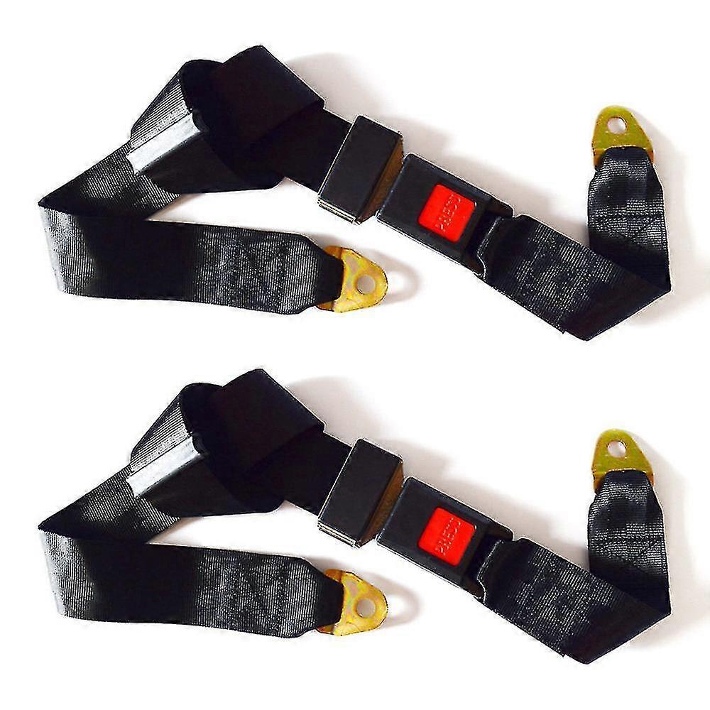 2 Pack Universal Lap Adjustable Seat Belt 2 Point Adjustable Safety Harness Kit Single Double Seat Lap Seatbelt