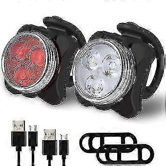 Fiets licht set, super heldere usb oplaadbare fietsverlichting, ipx4 waterdichte mountainbike fietsverlichting oplaadbare voorlicht en achterlicht