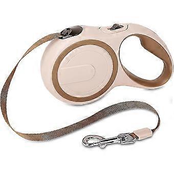 Retractable Dog Leash, One Button Brake And Lock, Tangle-free 360 Extendable Leash With High Density Nylon Braided Tape(m, Brown)