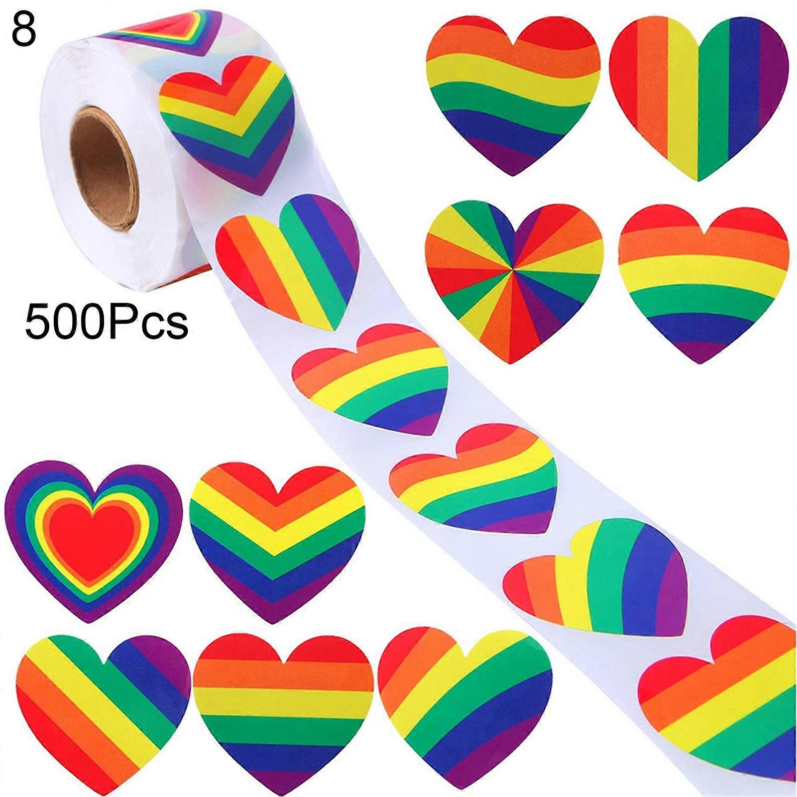 500Pcs/Roll Heart-shaped Labels Sticker Candy Gift Box Wedding Valentines Decals