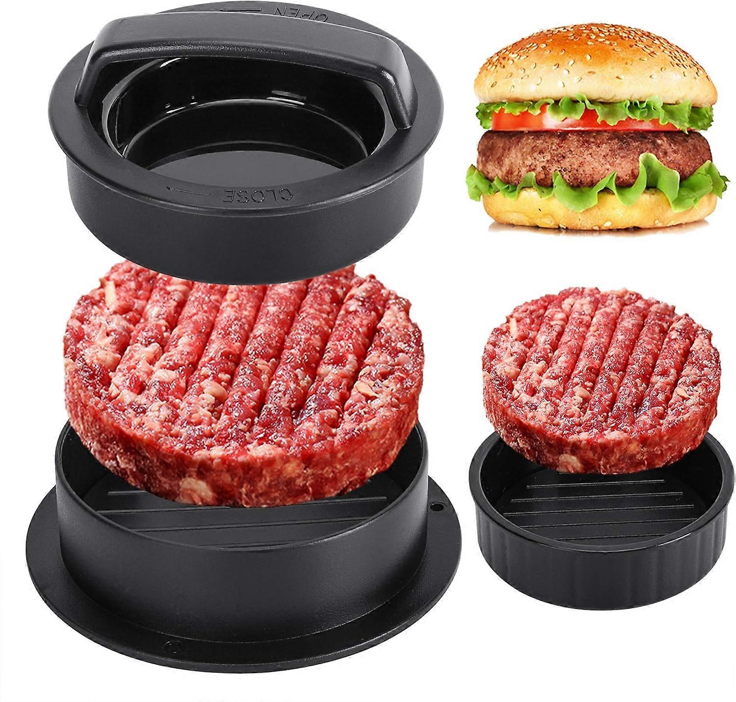 3 in 1 Non-Stick Meat Beef Veggie Hamburger Patty Mold, Essential Tool to Make Patty for Stuffed Burgers Slider Barbecue Grilling-2PACK