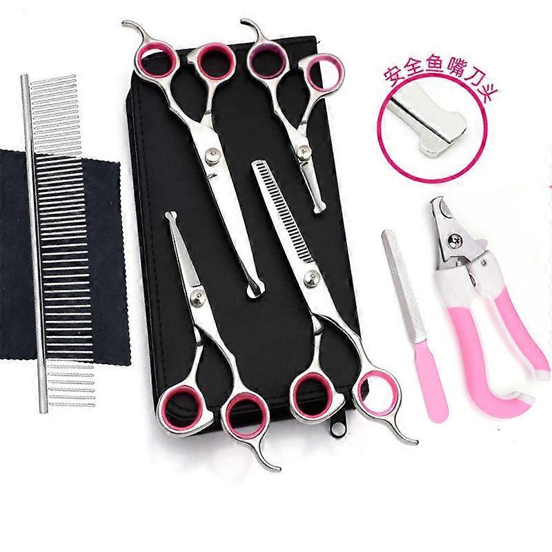 Dog Grooming Scissors Kit Professional Safety Thinning Shears Comb